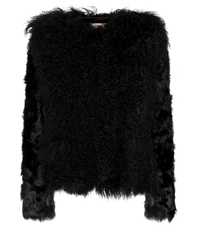 Shop Yves Salomon Fur Jacket In Black
