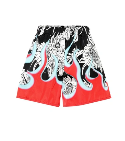Prada Hawaii Flame Shorts In Nero Rosso|rosso | ModeSens
