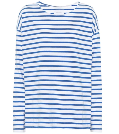 Shop Current Elliott Striped Cotton T-shirt In Blue