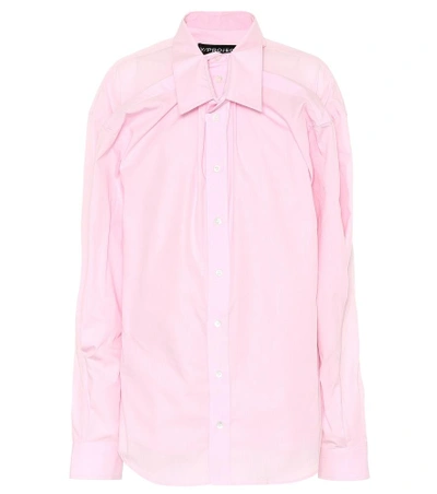 Shop Y/project Gathered Cotton Shirt In Pink