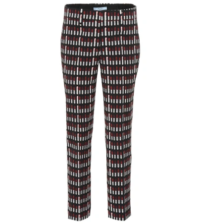 Shop Prada Lipstick Wool-blend Trousers In Black