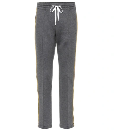 Miu Miu Stripe Trim Sweatpants In Grey