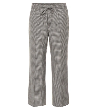 Shop Miu Miu Checked Wool Pants In Neutrals