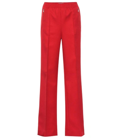 Shop Prada Cotton-blend Trackpants In Red