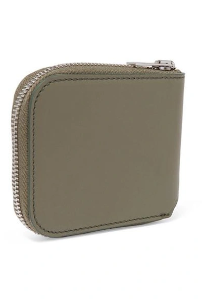 Shop Acne Studios Kei S Leather Wallet In Army Green