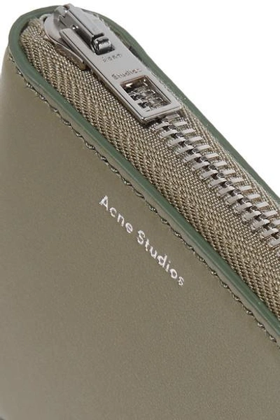 Shop Acne Studios Kei S Leather Wallet In Army Green
