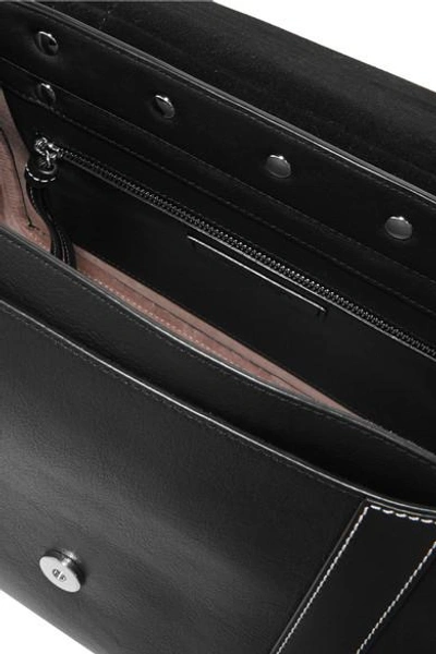 Shop Jw Anderson Disc Leather And Suede Shoulder Bag In Black