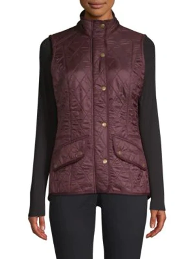 Shop Barbour Cavalry Quilted Gilet In Aubergine