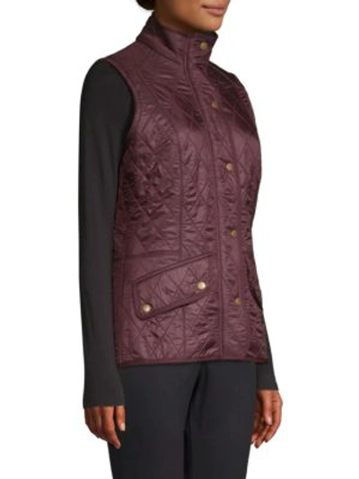 Shop Barbour Cavalry Quilted Gilet In Aubergine