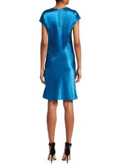 Shop Helmut Lang Cap Sleeve Shift Dress In Lagoon