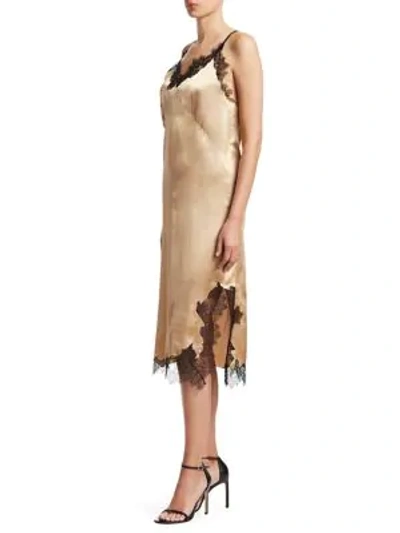 Shop Helmut Lang Lace Slip Dress In Plaster