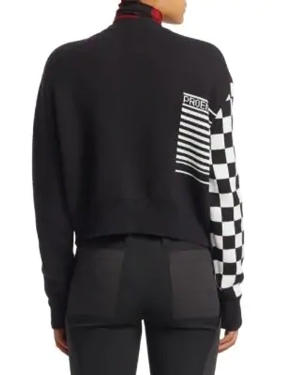 Shop Proenza Schouler Checkerboard Jacquard Sweater In Black