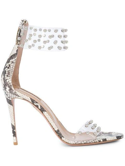 Shop Aquazzura Roccia Sandals In Grey