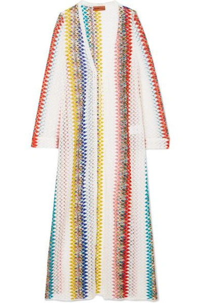 Shop Missoni Mare Donna Crochet-knit Robe In White