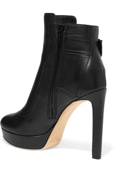 Shop Jimmy Choo Britney Leather Ankle Boots In Black