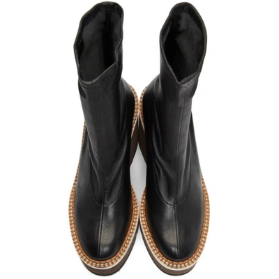 Shop Clergerie Black Britt Wedge Boots In 139 Blk Nap