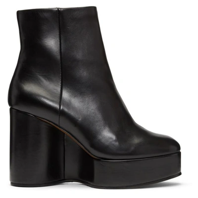 Shop Clergerie Black Belen Wedge Ankle Boots In 011 Black