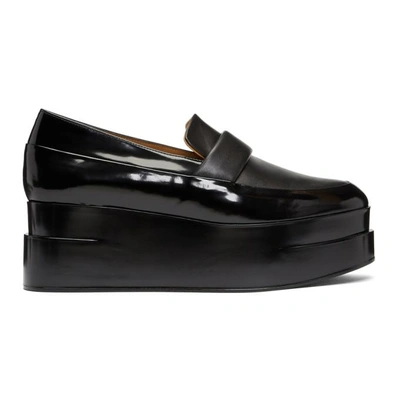 Shop Clergerie Black Lynn Platform Loafers In Black/black