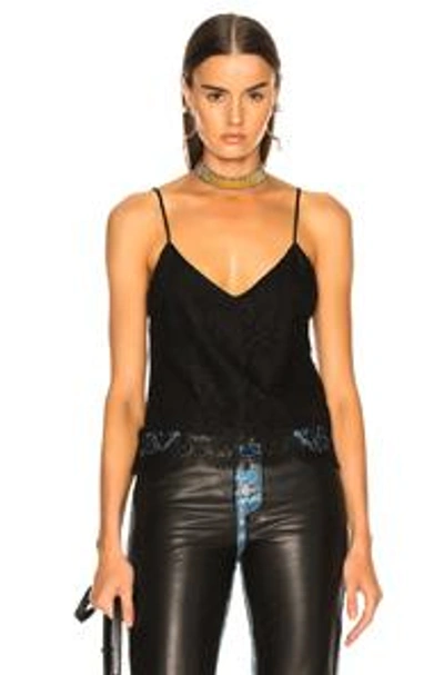 Shop Amiri Lace Tank Top In Black