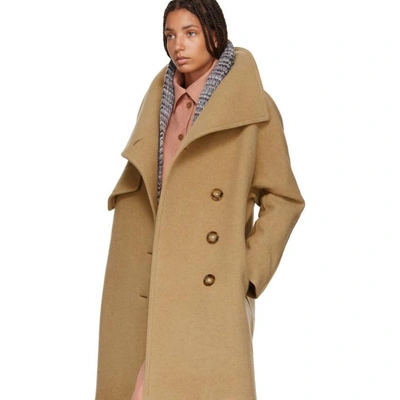 Shop Acne Studios Brown Asymmetrical Button Coat