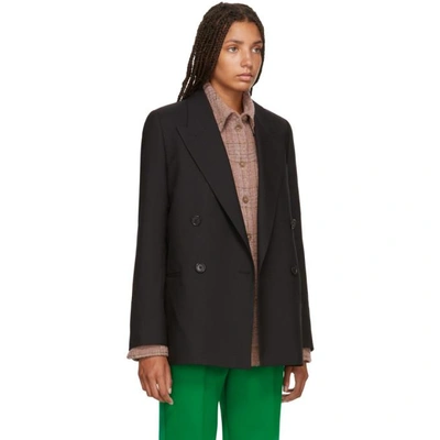 Shop Acne Studios Black Double-breasted Suit Blazer