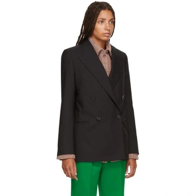 Shop Acne Studios Black Double-breasted Suit Blazer