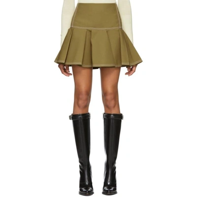 Shop Chloé Chloe Green Ruffled Miniskirt In 3b6 Amber O
