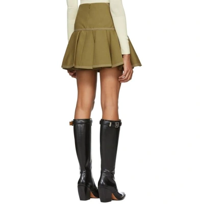 Shop Chloé Chloe Green Ruffled Miniskirt In 3b6 Amber O