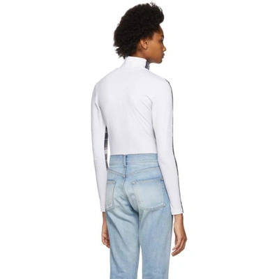 Shop Vetements White Check Shirt-print Bodysuit