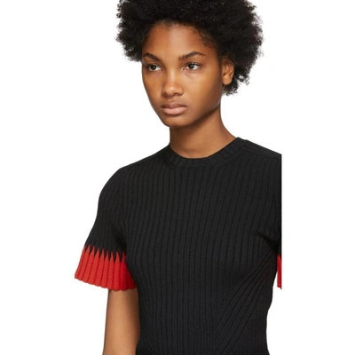 Shop Alexander Mcqueen Black Ribbed Knit Sweater In 1139 - Blac