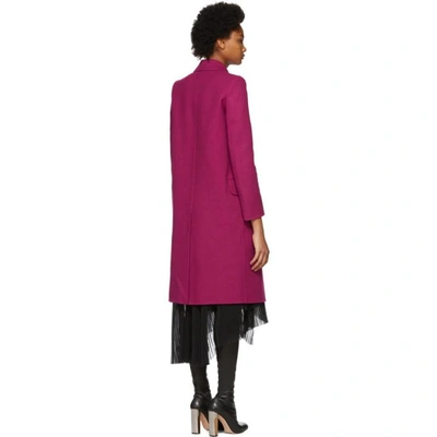 Shop Alexander Mcqueen Pink Wool And Cashmere Coat In 5521 - Deep