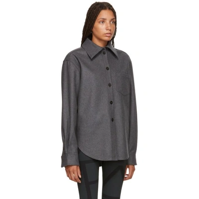 Shop Acne Studios Grey Wool And Cashmere Flannel Shirt In Grey Melang