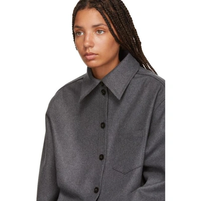 Shop Acne Studios Grey Wool And Cashmere Flannel Shirt In Grey Melang
