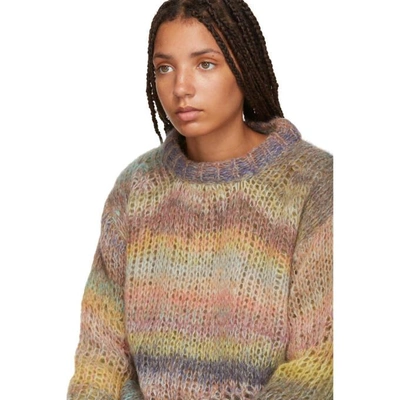 Shop Acne Studios Multicolor Open Weave Mohair And Wool Sweatshirt
