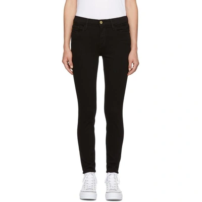 Shop Frame Black Le Color Crop Jeans In Film Noir