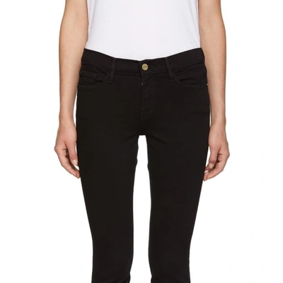 Shop Frame Black Le Color Crop Jeans In Film Noir