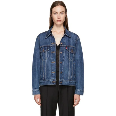 Shop Levi's Levis Blue Ex-boyfriend Trucker Jacket In Stoop Cultu