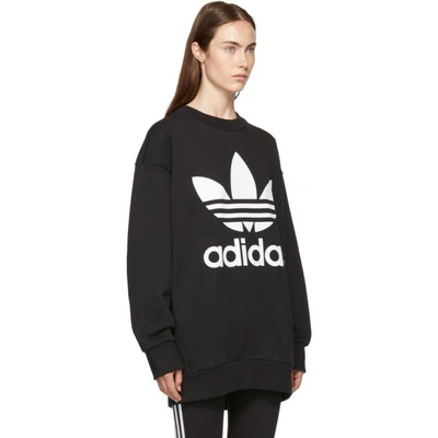 Adidas Originals Black Oversized Logo Sweatshirt Dress | ModeSens