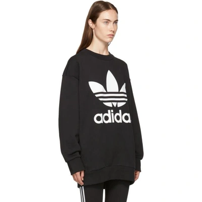 Shop Adidas Originals Black Oversized Logo Sweatshirt Dress