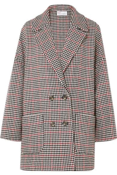 Shop Red Valentino Oversized Houndstooth Tweed Coat In Black