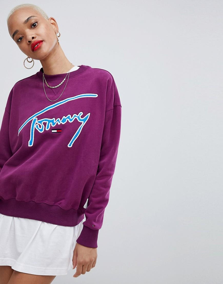 pink tommy jeans sweatshirt