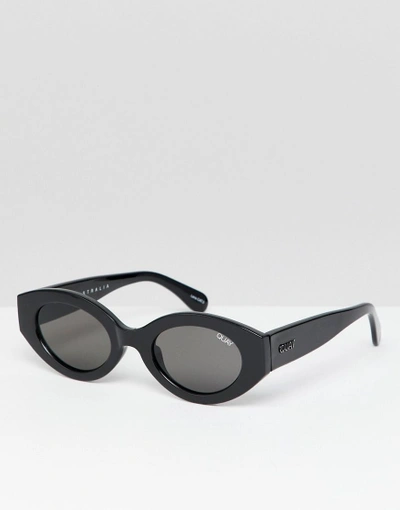 Shop Quay See Me Smile Oval Sunglasses - Black