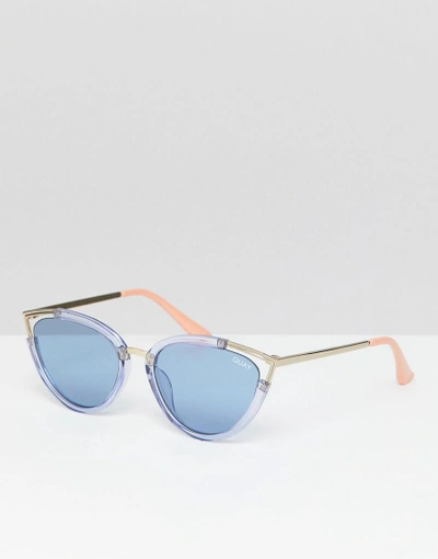 Shop Quay Hearsay Cat Eye Sunglasses - Blue