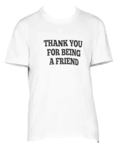 Shop Ami Alexandre Mattiussi Thank You For Being A Friend Cotton T-shirt In White