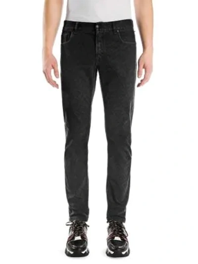 Shop Fendi Logo Print Skinny Jeans In Black