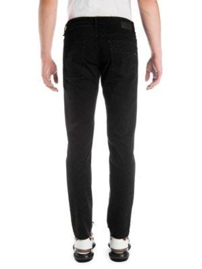 Shop Fendi Logo Print Skinny Jeans In Black