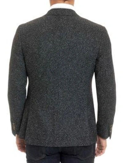 Shop Robert Graham Chester Classic Marled-knit Jacket In Black White