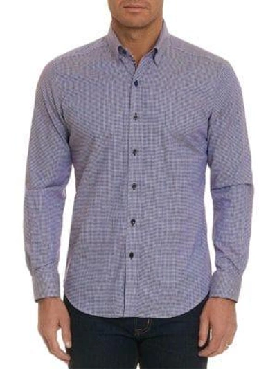 Shop Robert Graham Houndstooth Button-down Shirt In Blue