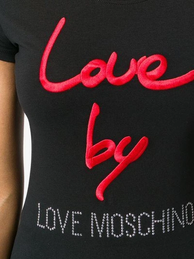 Shop Love Moschino Logo Patch T-shirt - Black