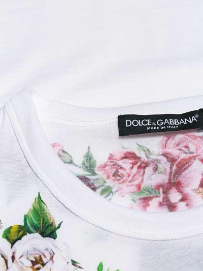 Shop Dolce & Gabbana Logo Floral T-shirt - White